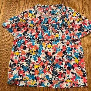 Juicy Couture Women's  Size XS  Floral Ruffle Layered Tiered Top Sleeveless